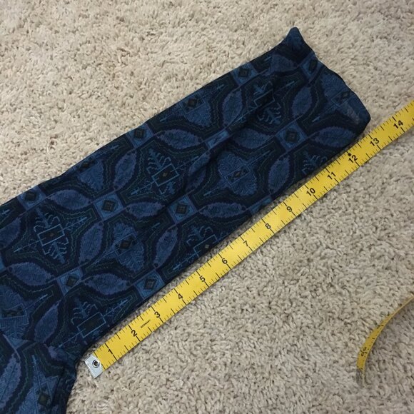 Moody Blue Semi Sheer V-neck Tribal Boho Blouse - Picture 15 of 15